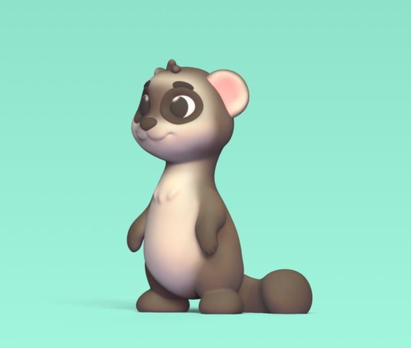 Ferret Cartoon 3D print model_2