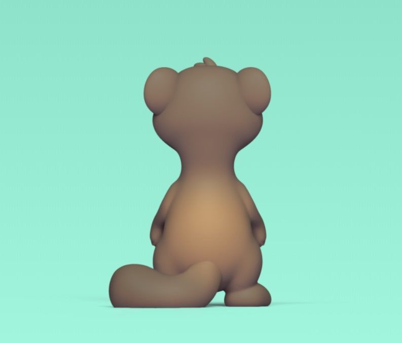 Ferret Cartoon 3D print model_4