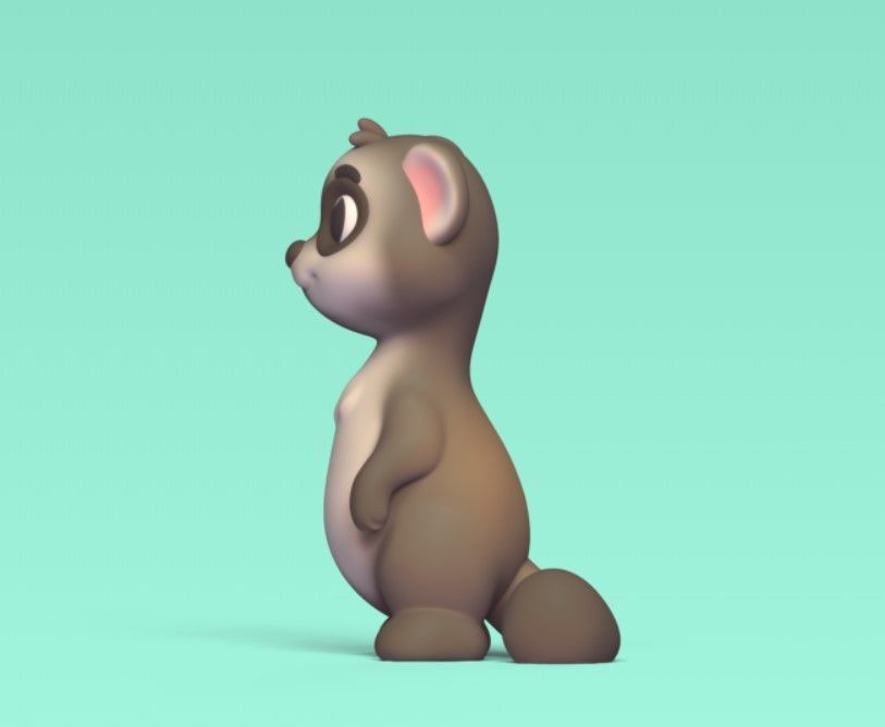 Ferret Cartoon 3D print model_3