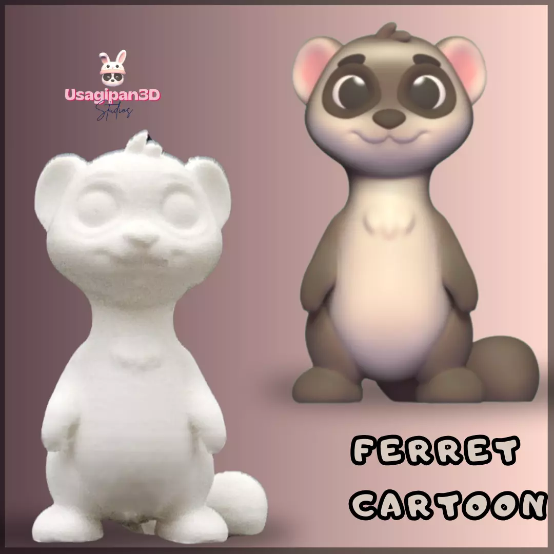 Ferret Cartoon 3D print model_0