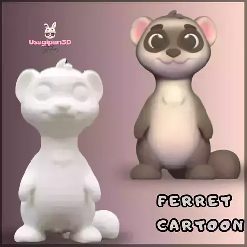 Ferret Cartoon 3D print model