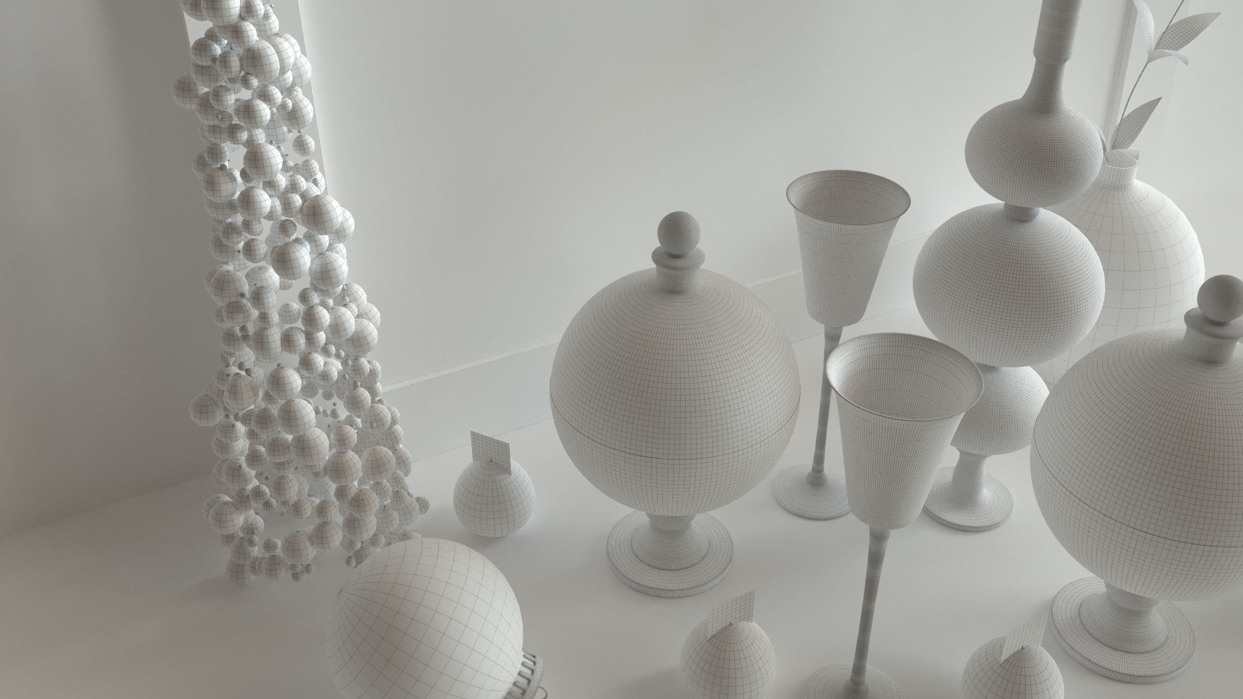 New Year decoration with candles 3D model_6