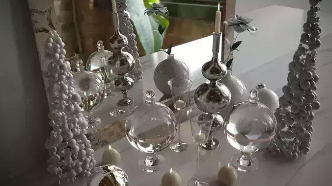 New Year decoration with candles