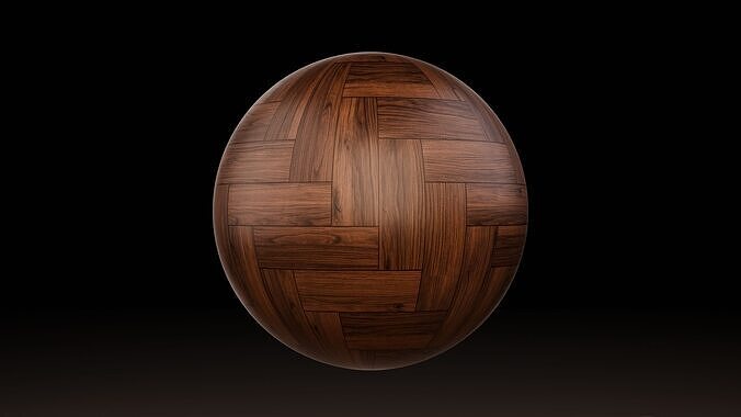 Procedural Dark Oak Herringbone Texture