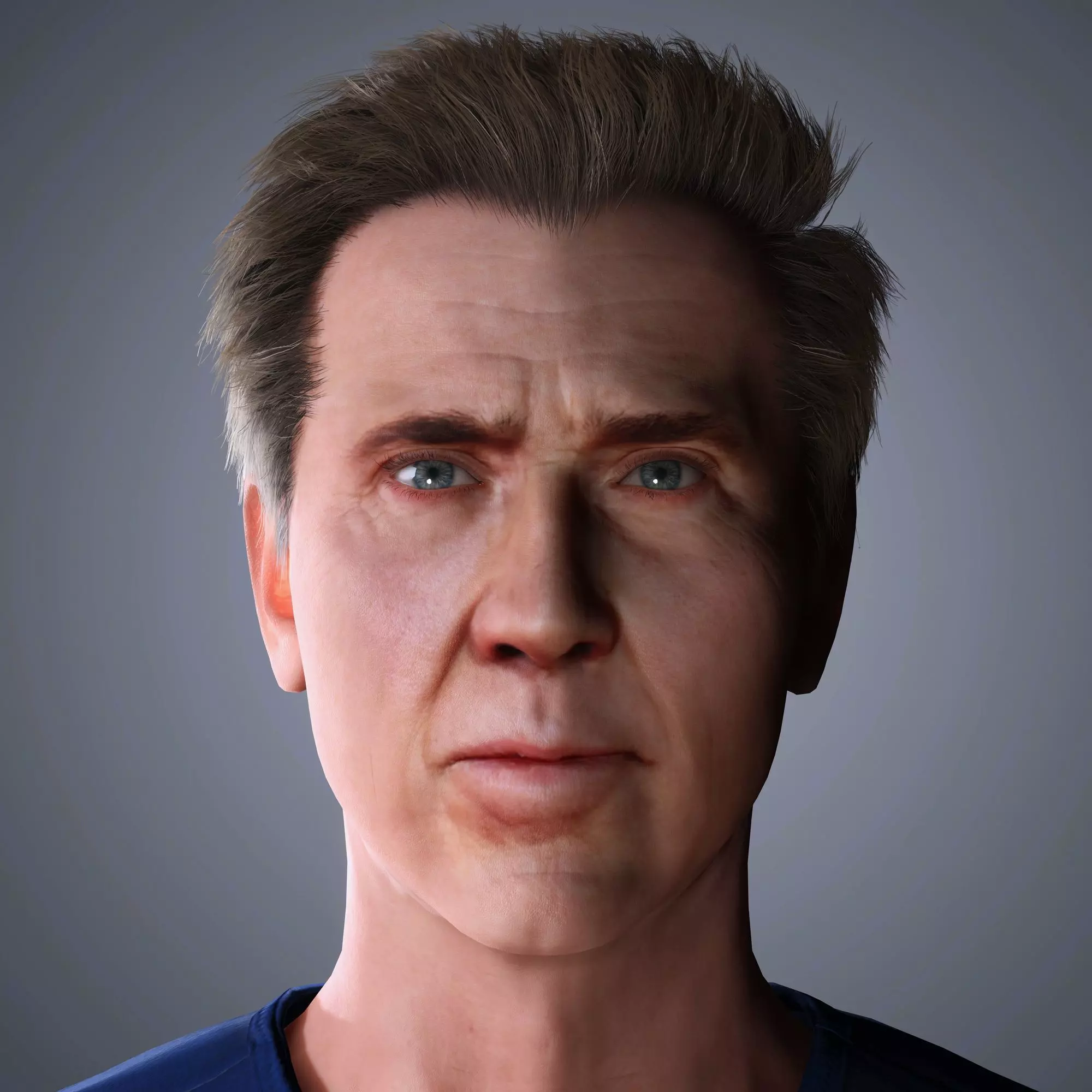 Nicolas Cage Character  Low-poly 3D model_0