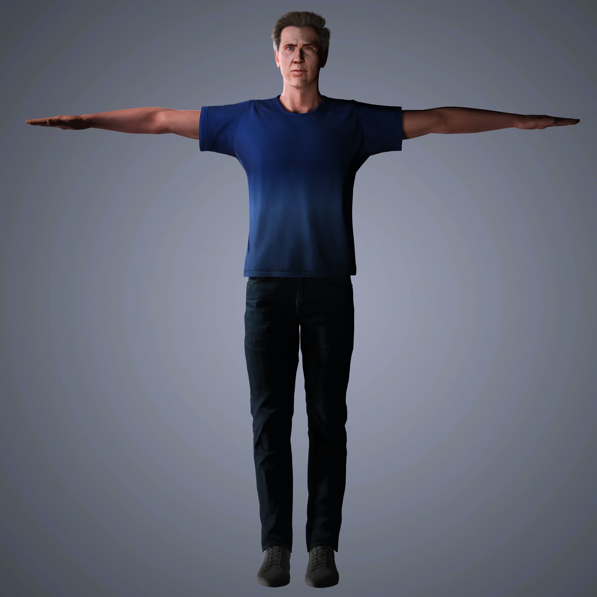 Nicolas Cage Character  Low-poly 3D model_17