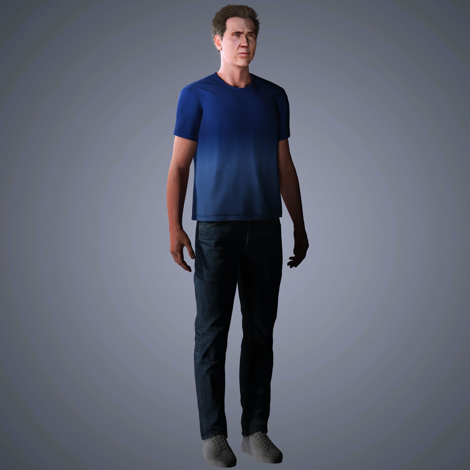 Nicolas Cage Character  Low-poly 3D model_12
