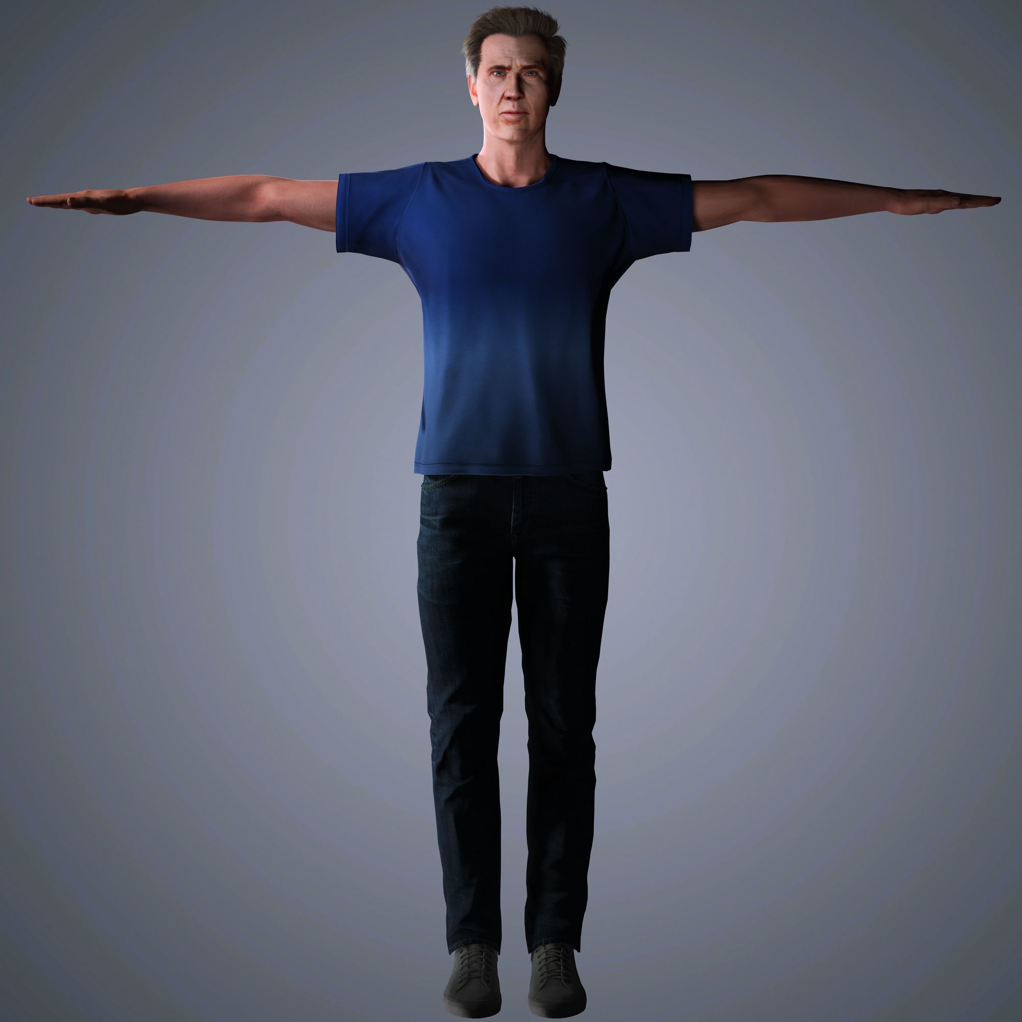 Nicolas Cage Character  Low-poly 3D model_13