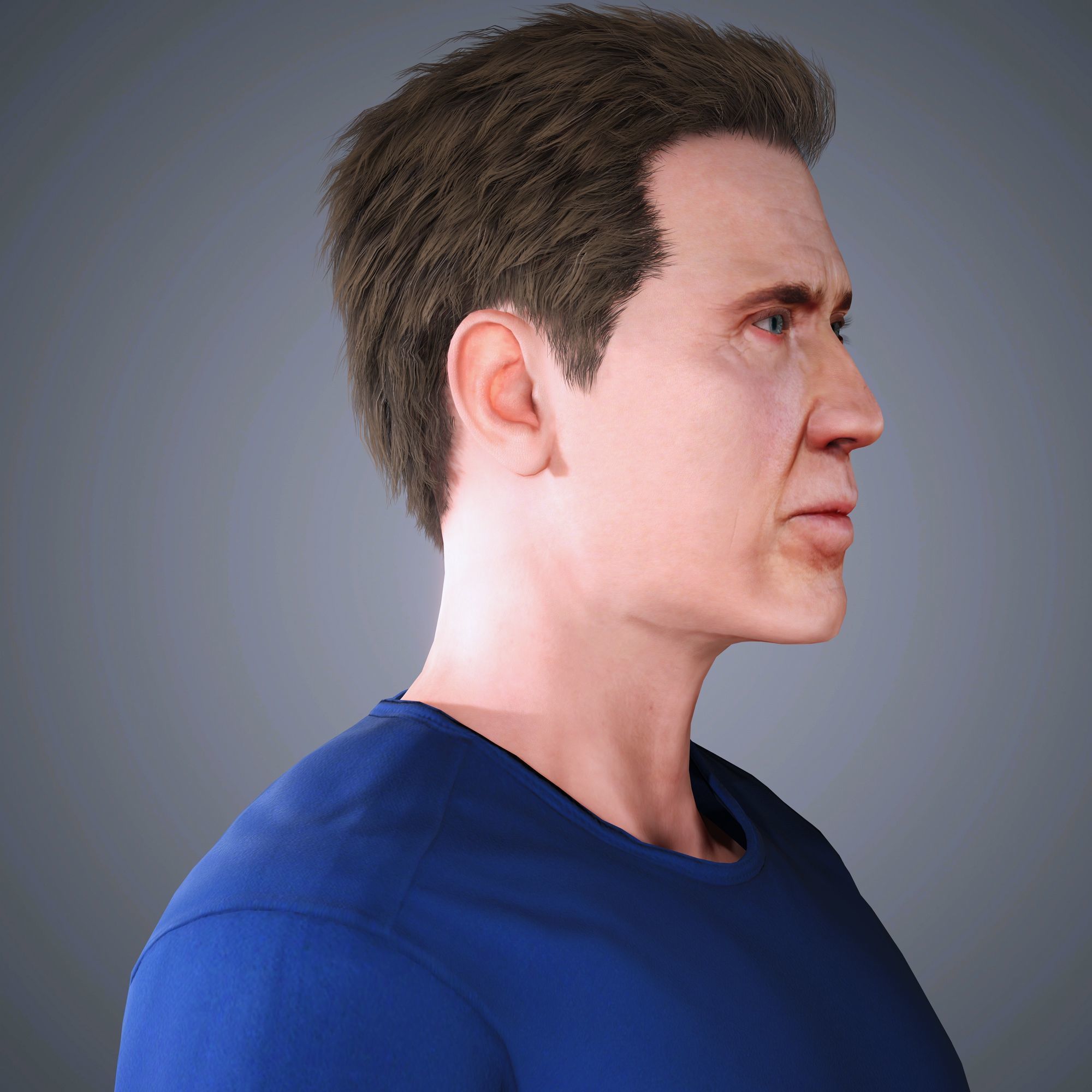 Nicolas Cage Character  Low-poly 3D model_2