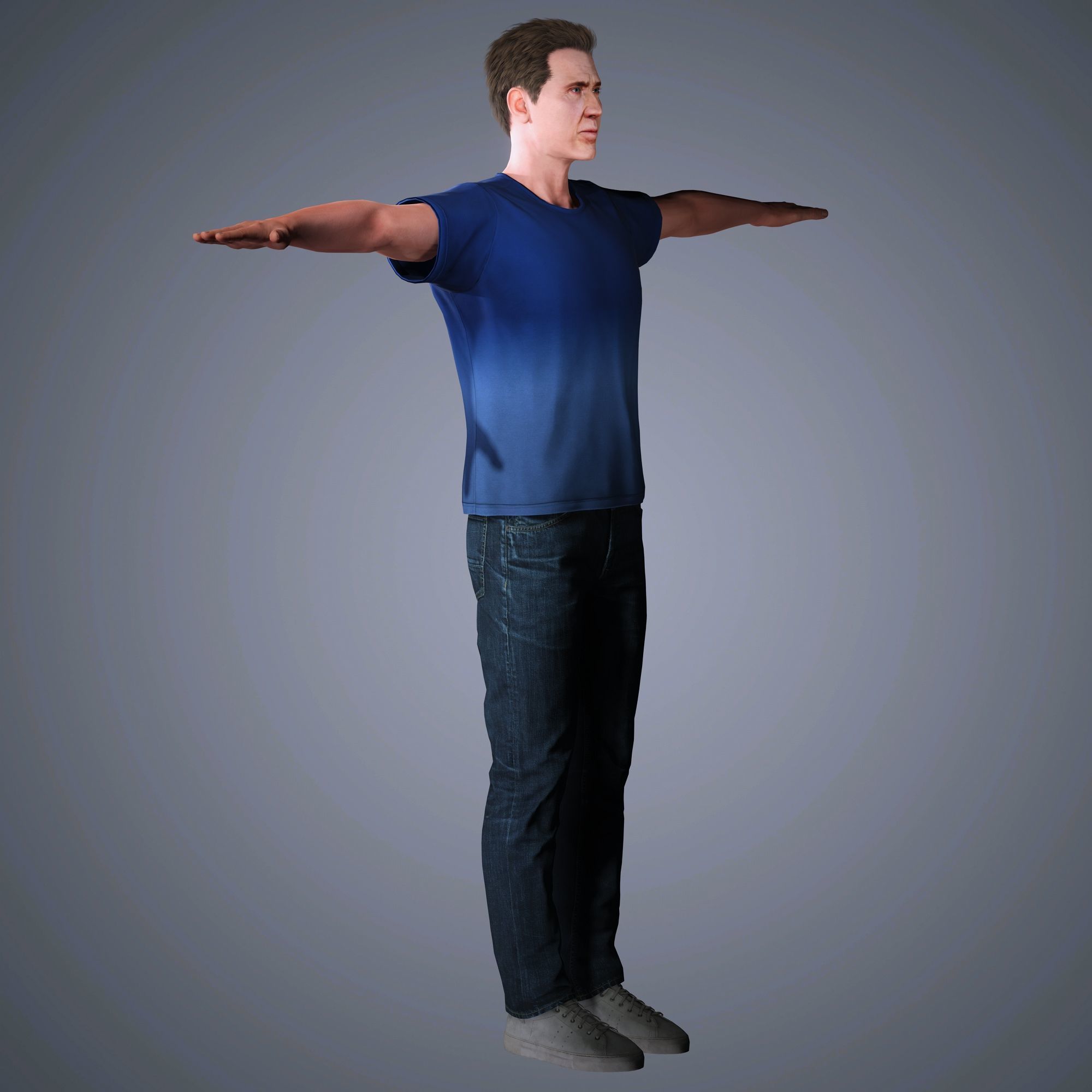 Nicolas Cage Character  Low-poly 3D model_16