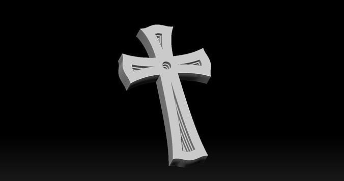 Cross Pendant 2 3D Printed Model  Free 3D print model