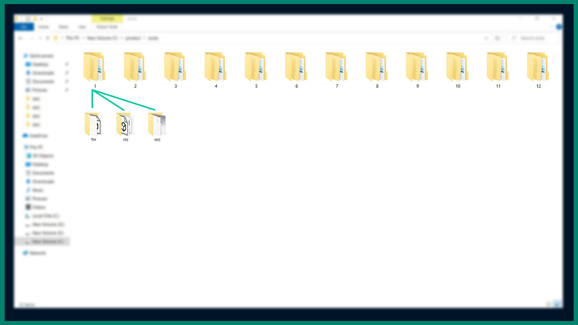 12 female glove Low-poly 3D model_15