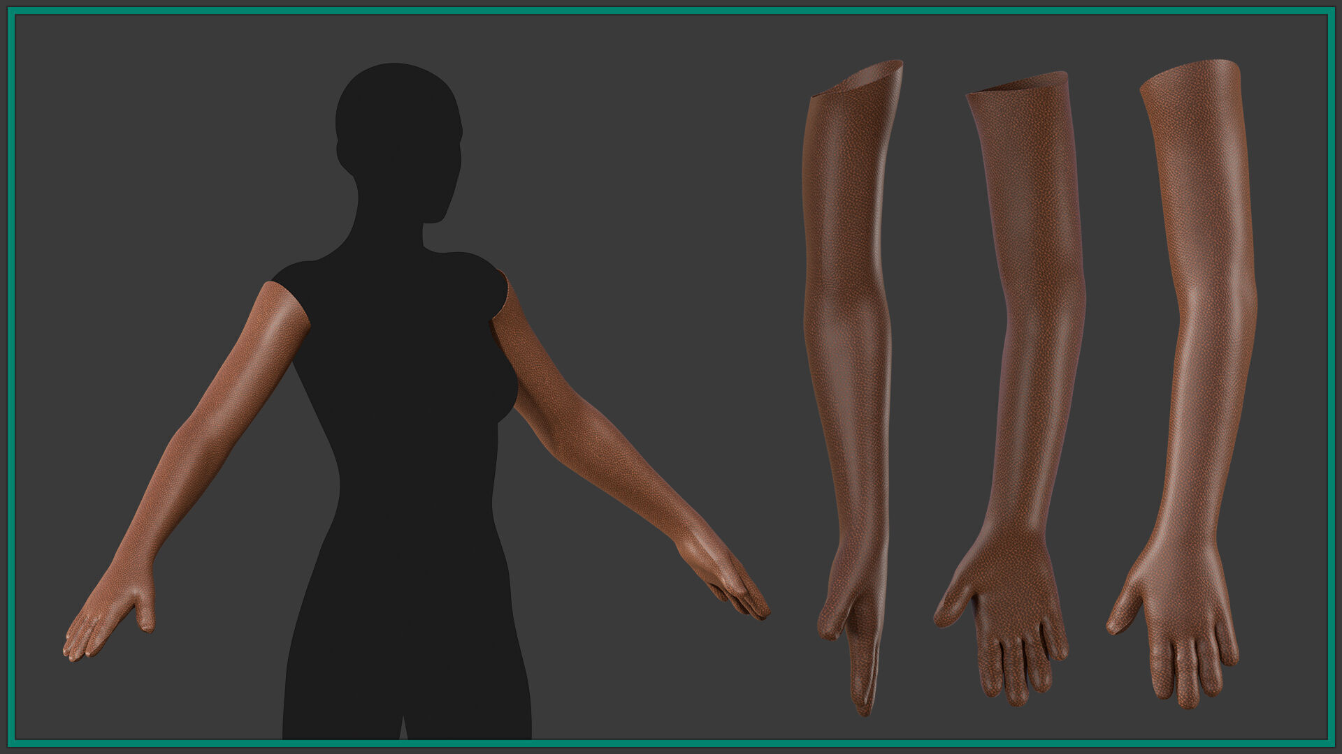 12 female glove Low-poly 3D model_1