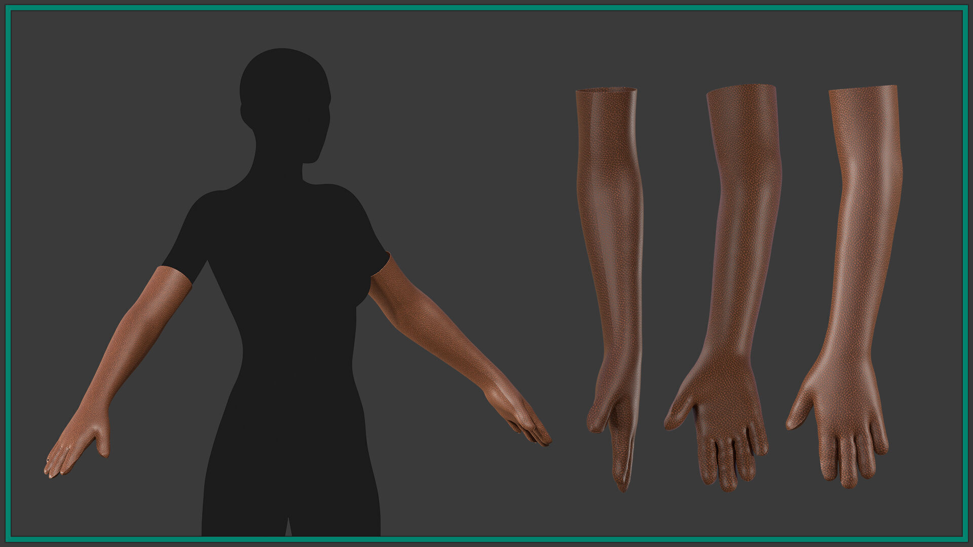 12 female glove Low-poly 3D model_2