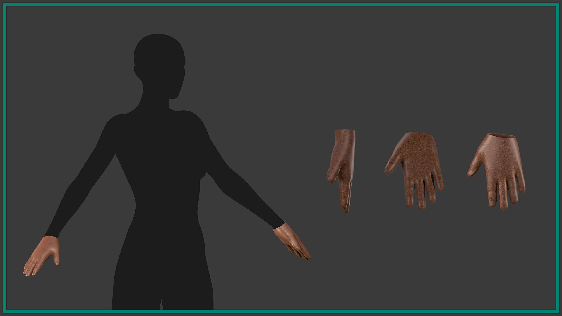 12 female glove Low-poly 3D model_6