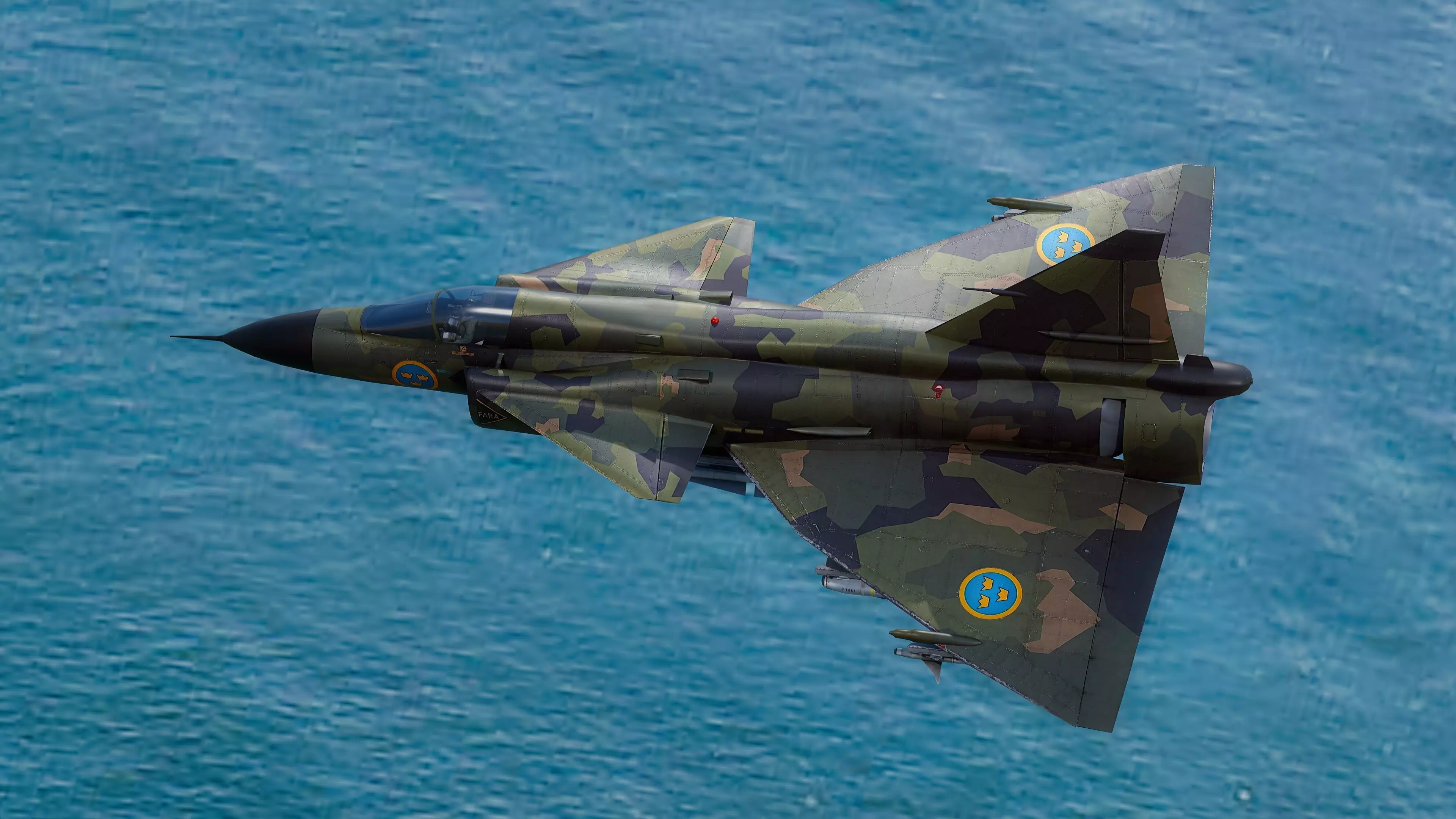 Saab 37 Viggen Forest with Cocpit - Fully Rigged Low-poly 3D model