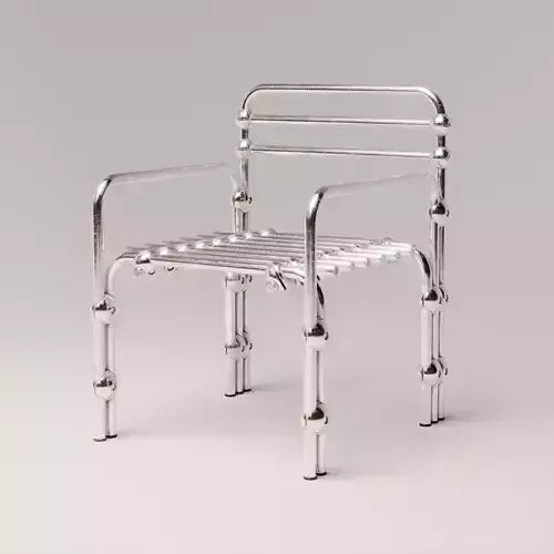 Chromed Lounge Chair Low-poly 3D model