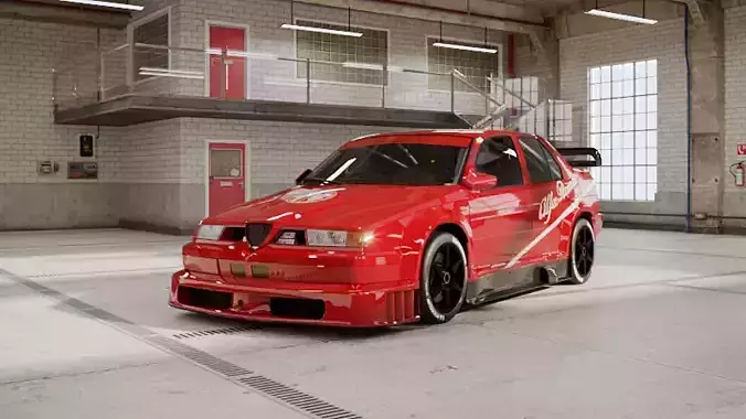 Alfa Romeo 155 1993 - Car Racing Low-poly 3D model