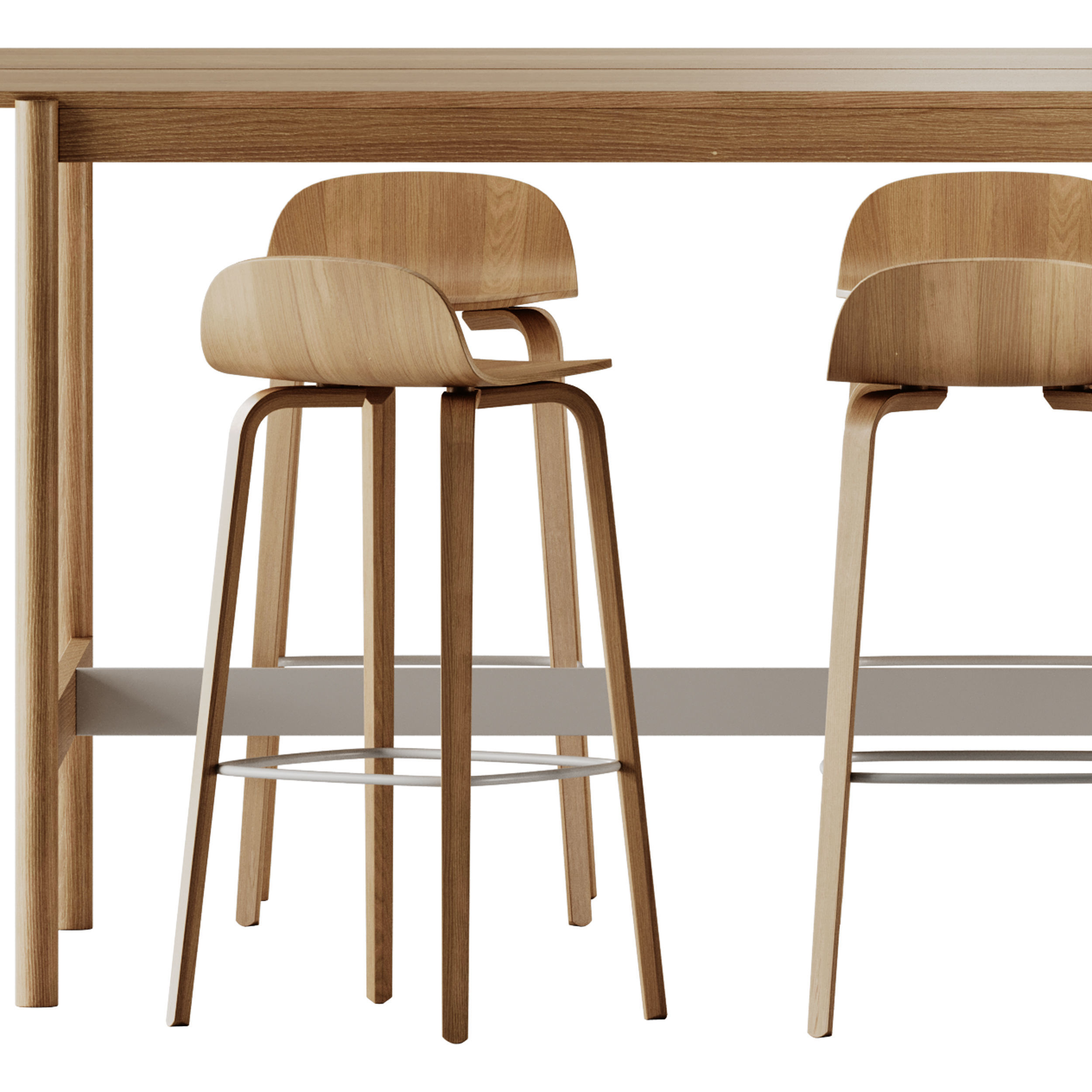 Muuto Visu Bar Stool and Linear System High Table 3D model_5