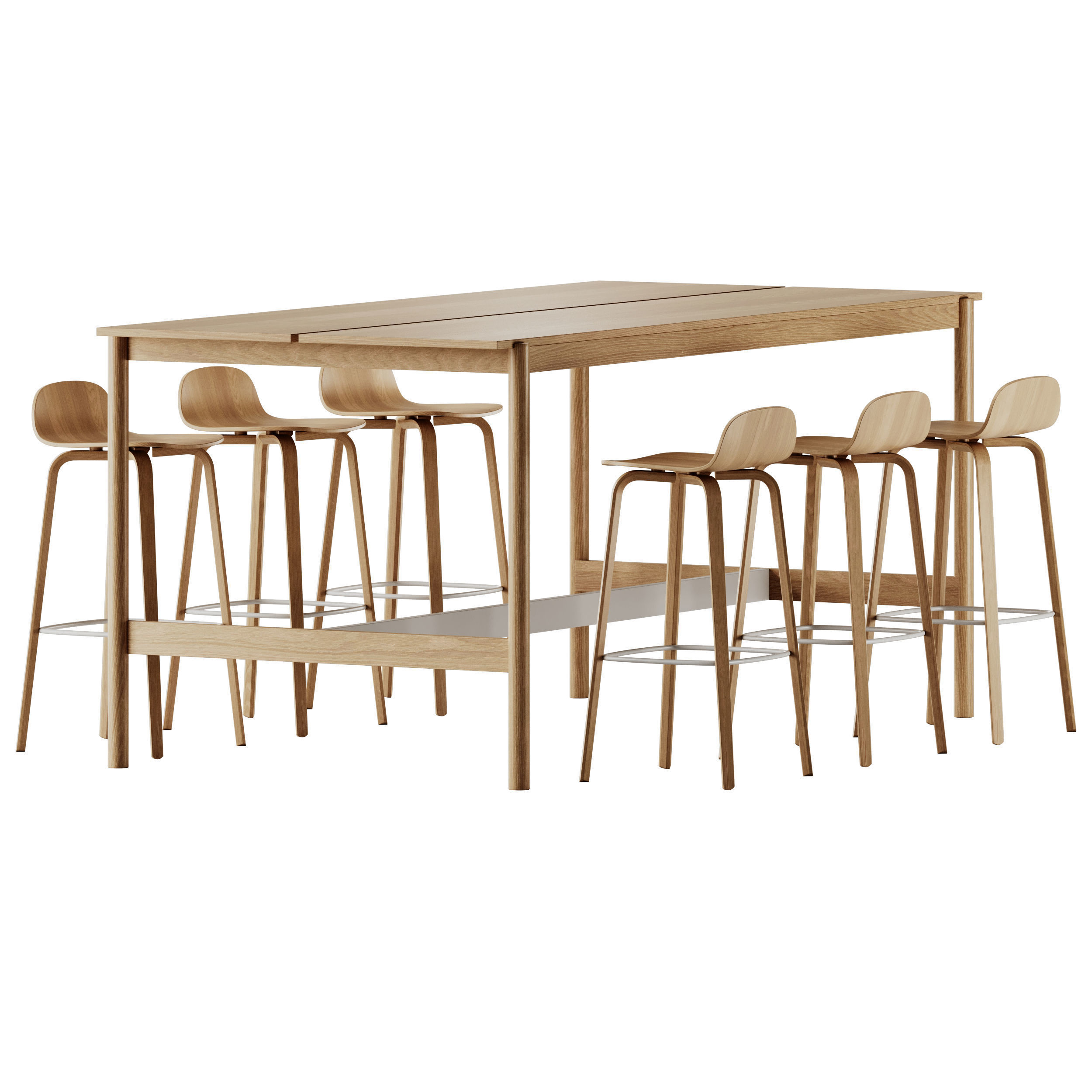 Muuto Visu Bar Stool and Linear System High Table 3D model_2