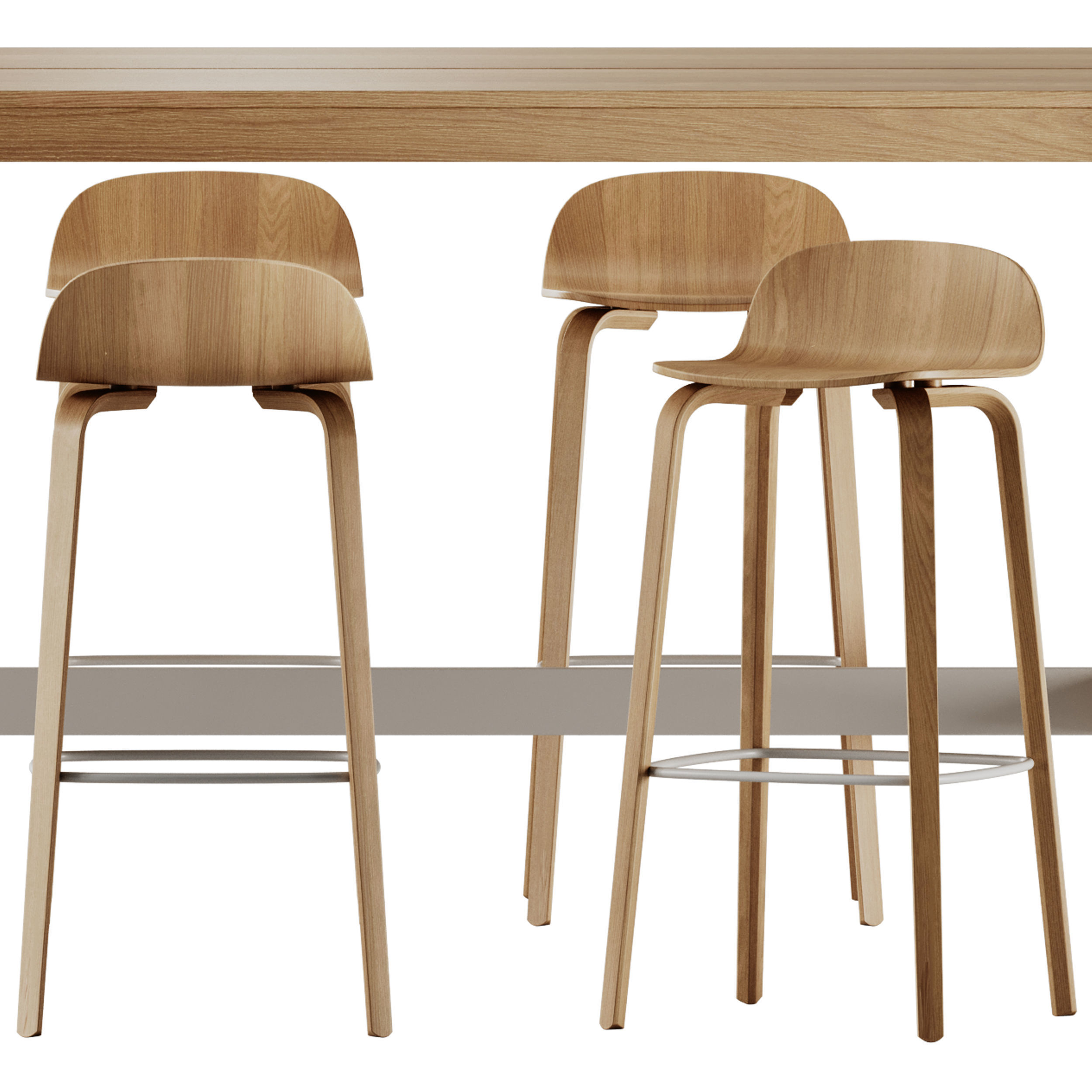 Muuto Visu Bar Stool and Linear System High Table 3D model_3