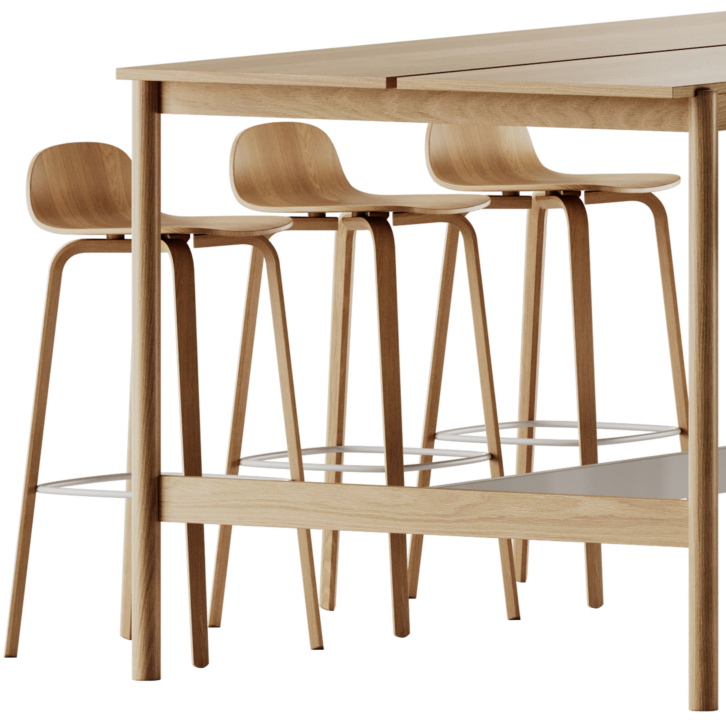 Muuto Visu Bar Stool and Linear System High Table 3D model_6
