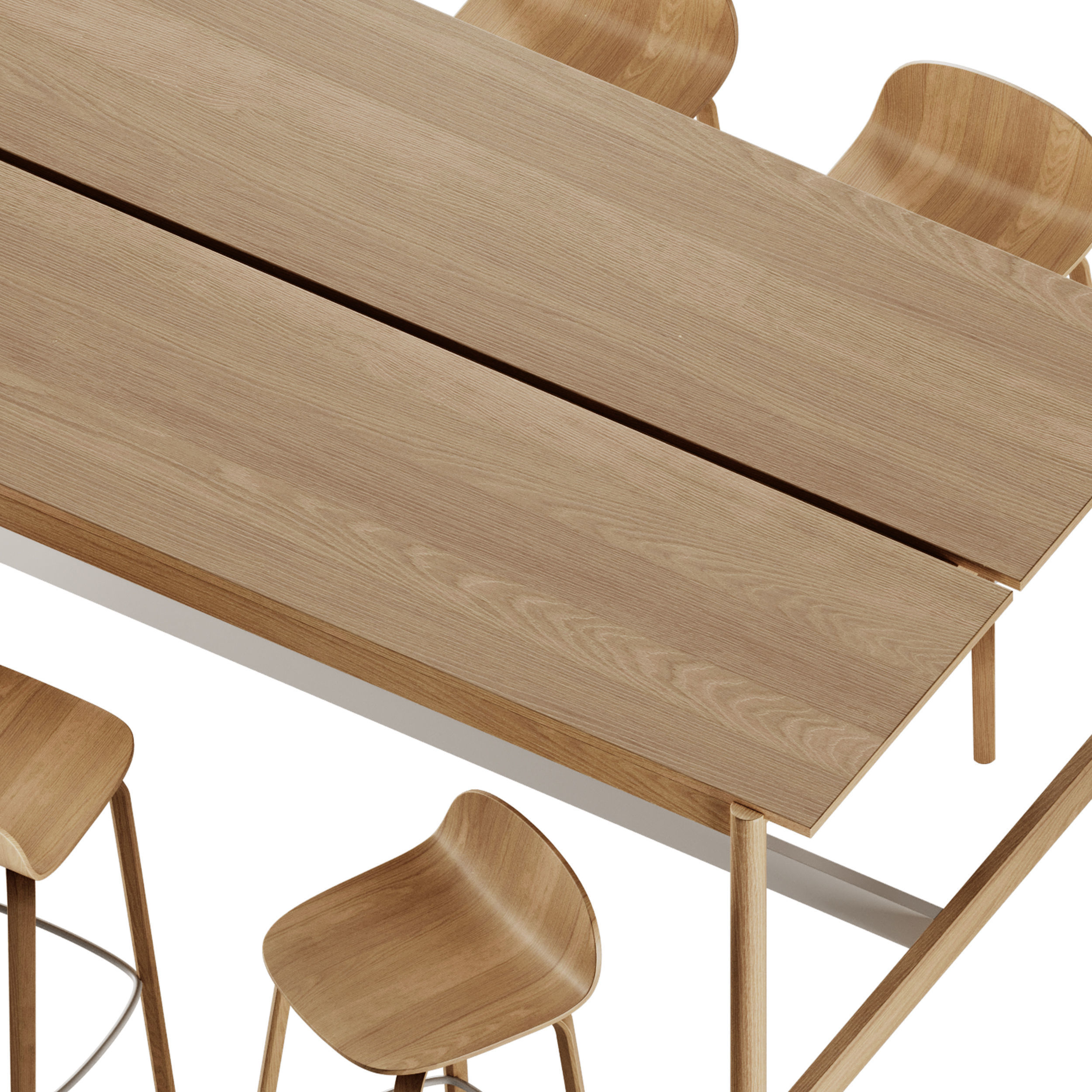 Muuto Visu Bar Stool and Linear System High Table 3D model_7