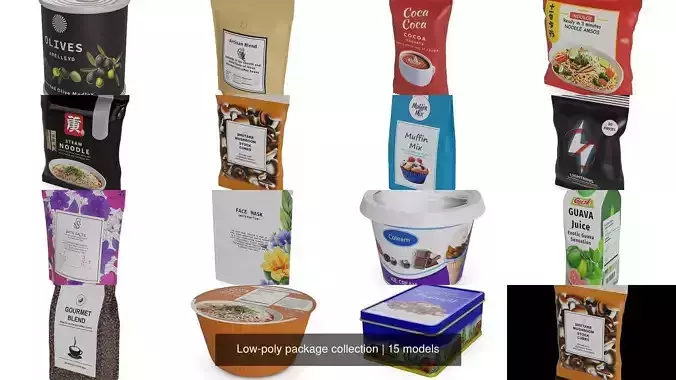Low-poly package collection 