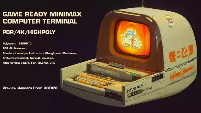 MINIMAX computer terminal PBR  3d model