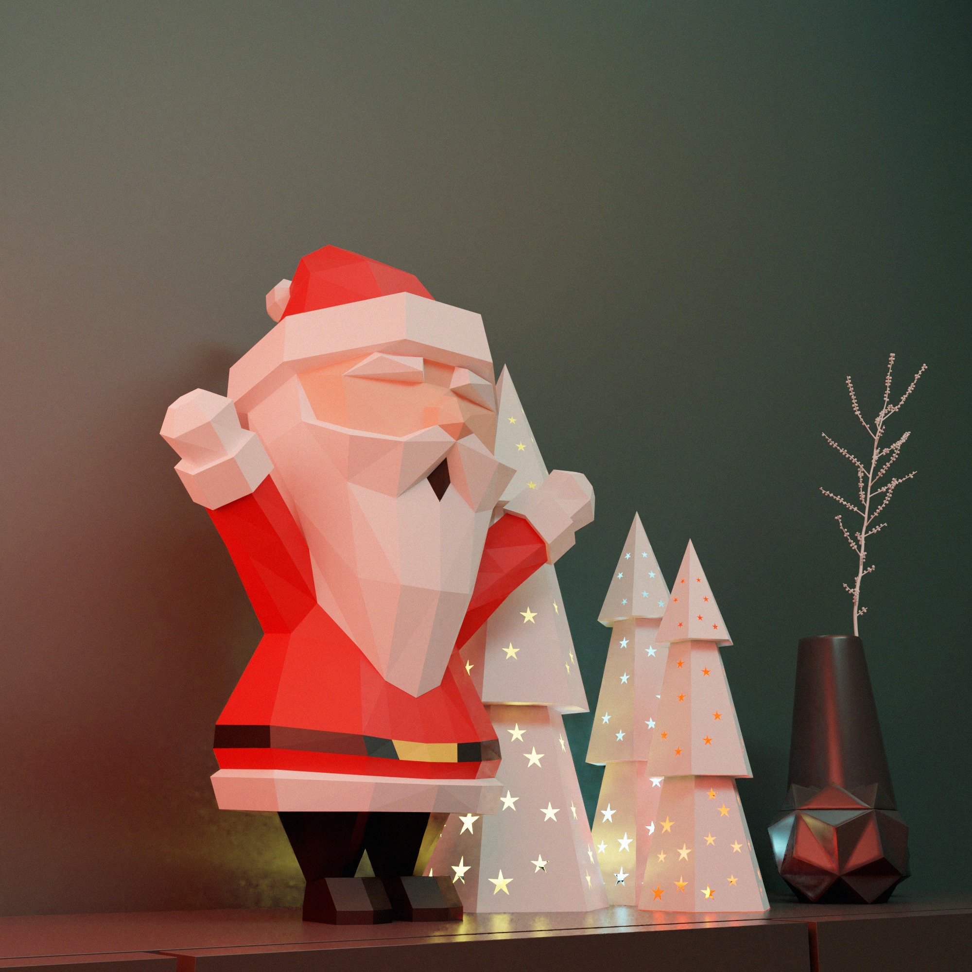 SANTA CLAUS LOW POLY 3D model_1