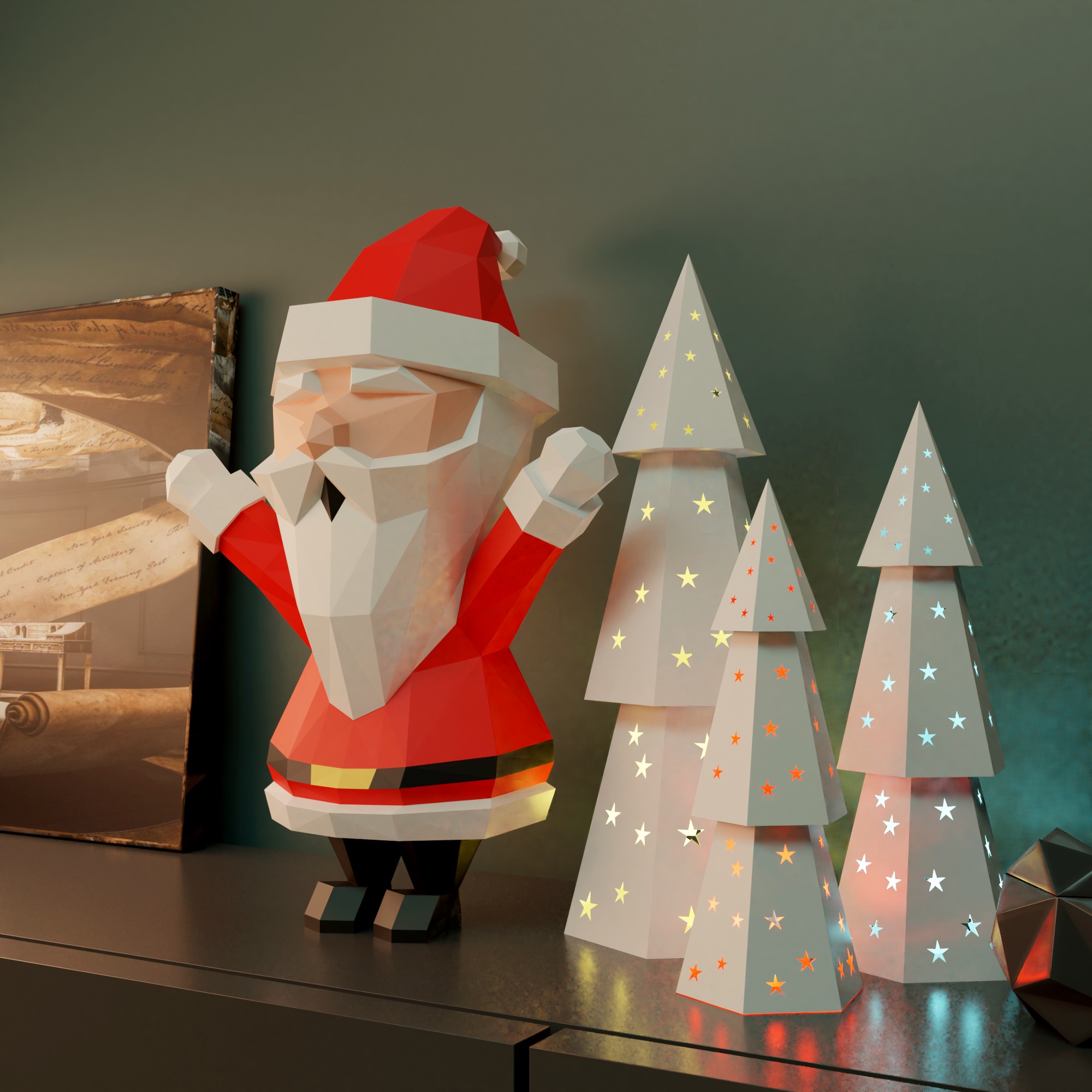 SANTA CLAUS LOW POLY 3D model_2