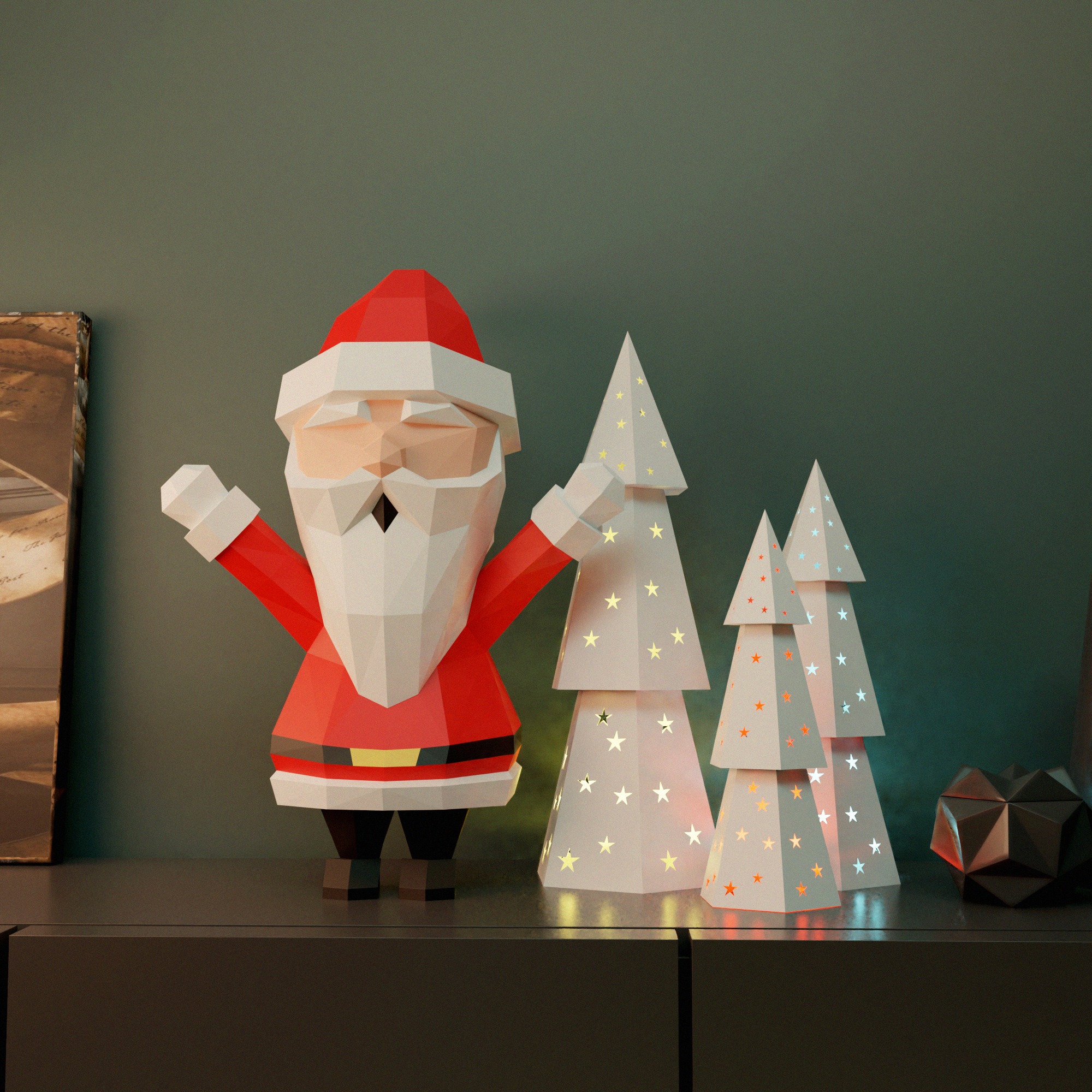 SANTA CLAUS LOW POLY 3D model_4