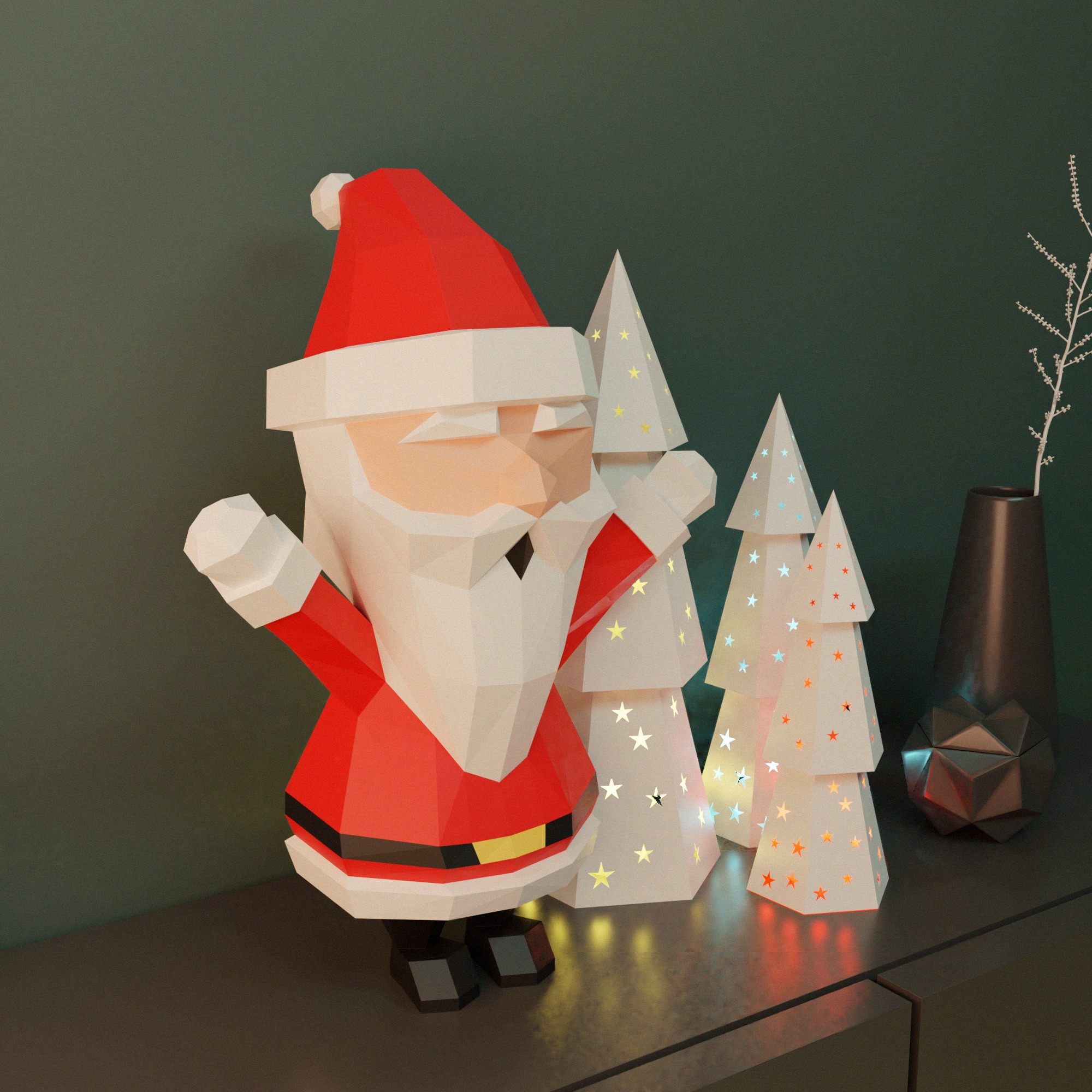 SANTA CLAUS LOW POLY 3D model_3