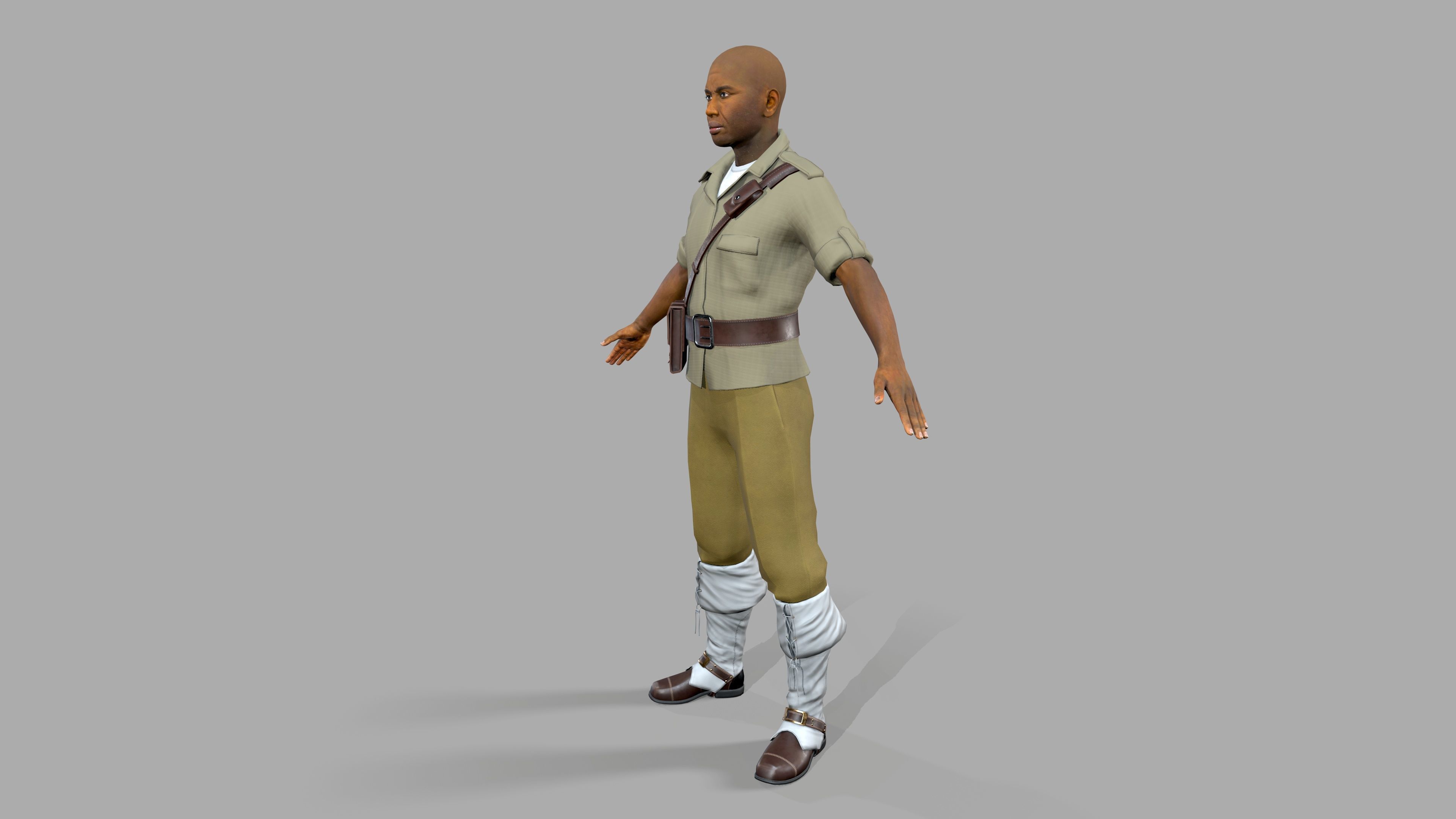 Black people Low-poly 3D model_1