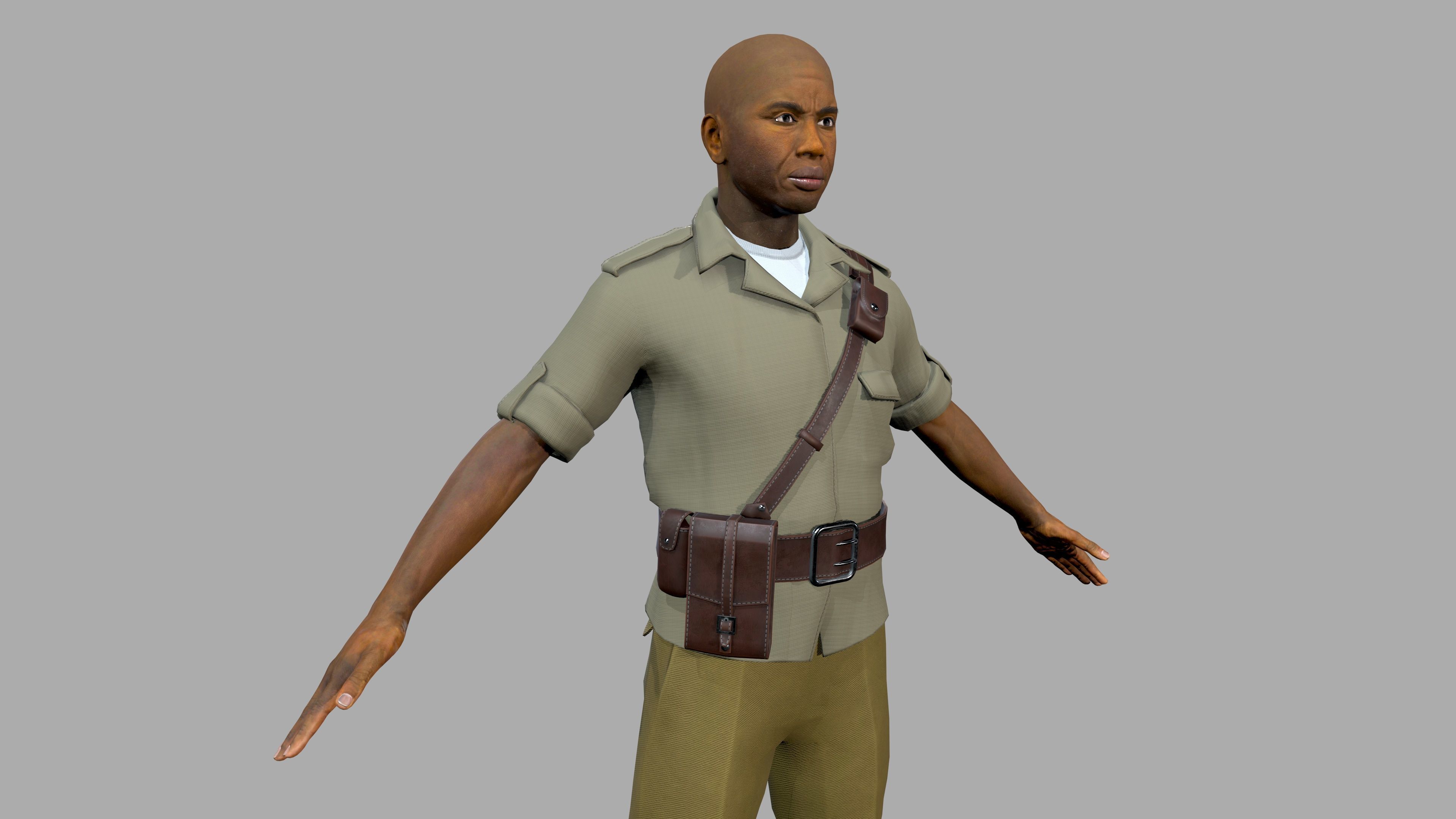 Black people Low-poly 3D model_8