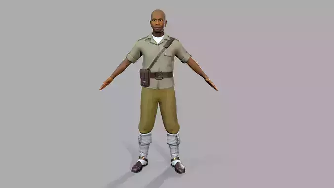 Black people Low-poly 3D model