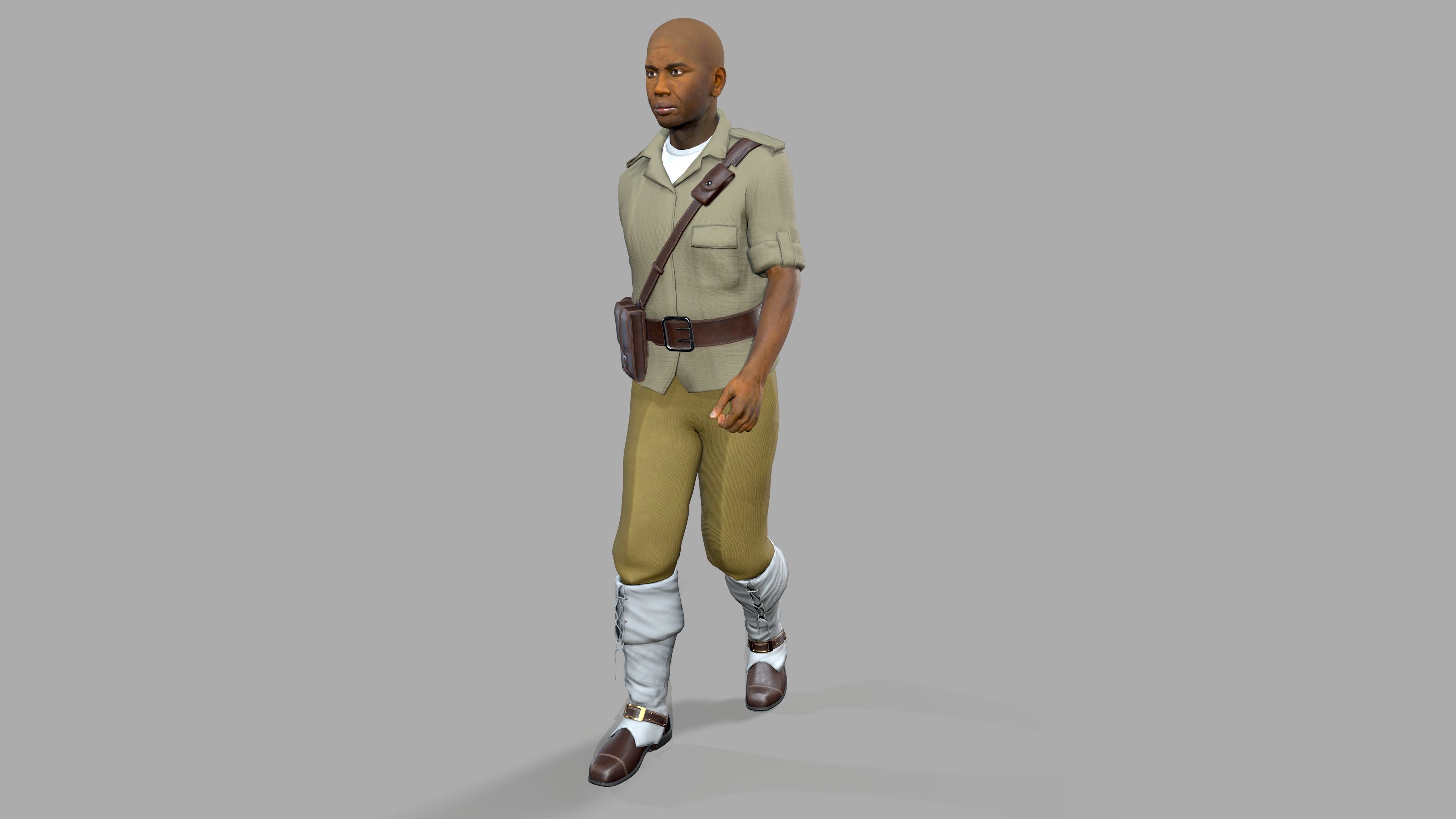 Black people Low-poly 3D model_3