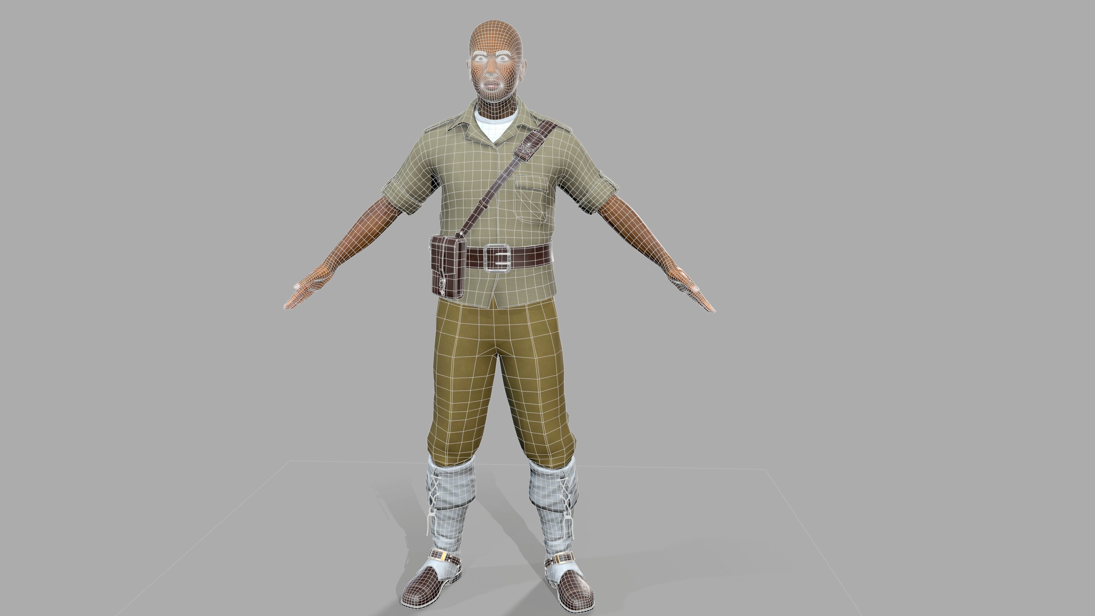 Black people Low-poly 3D model_9