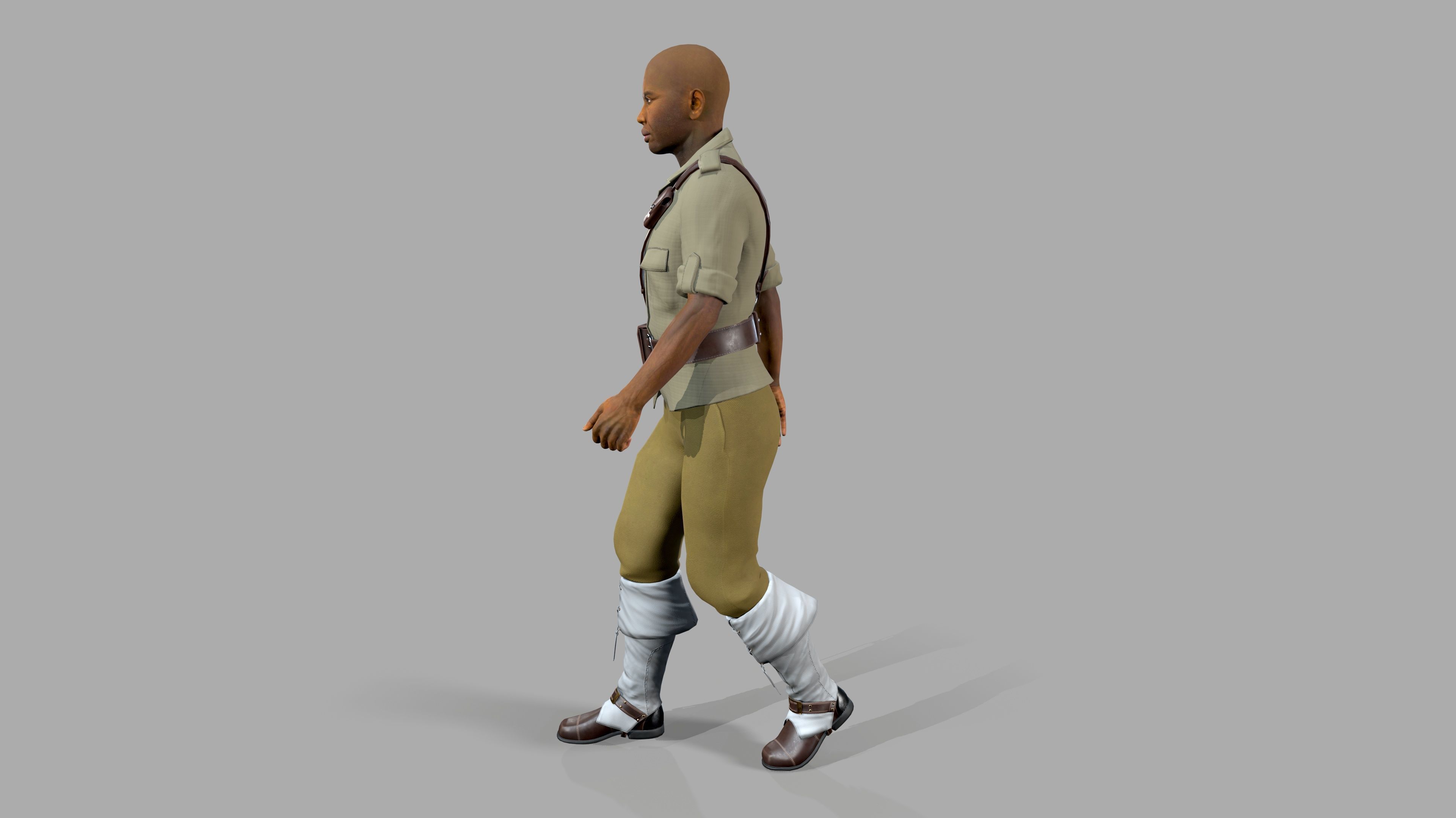 Black people Low-poly 3D model_4