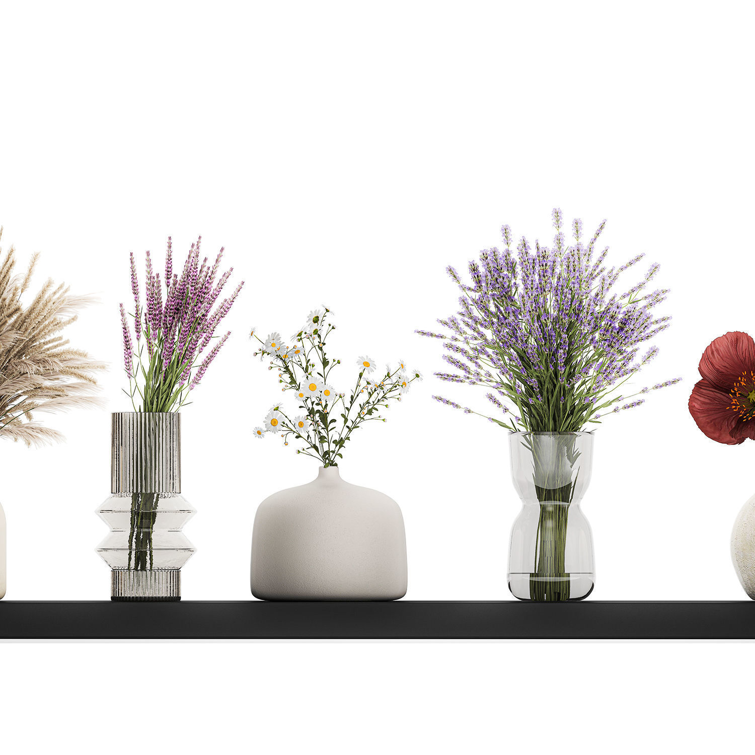 Collection Of Small Bouquets Of Flowers Vases 476 3D model_10