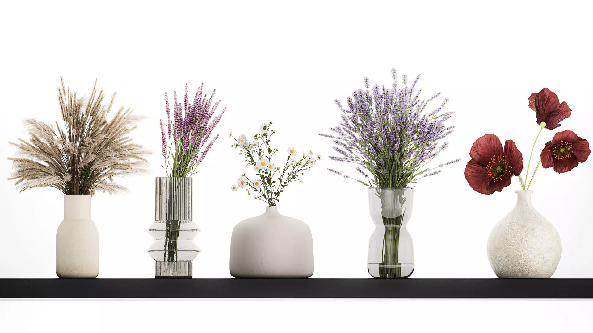 Collection Of Small Bouquets Of Flowers Vases 476 3D model_0
