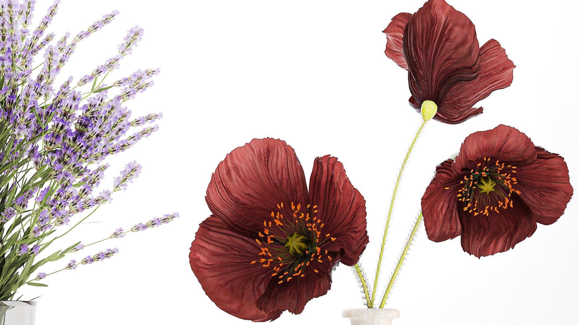 Collection Of Small Bouquets Of Flowers Vases 476 3D model_3