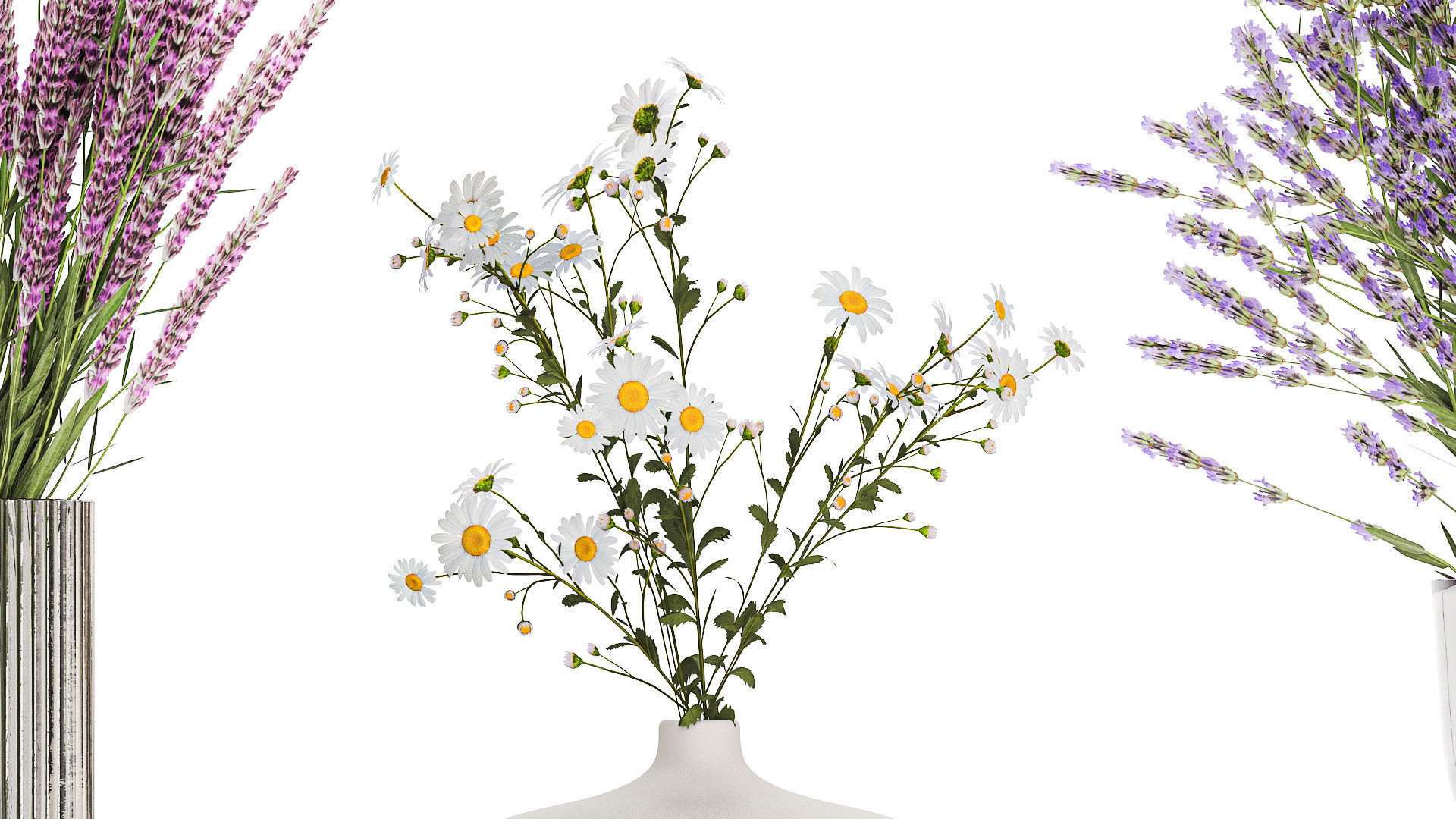 Collection Of Small Bouquets Of Flowers Vases 476 3D model_2