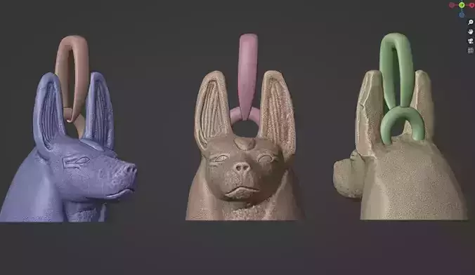 Lid of canopic jar pandent 3d print model