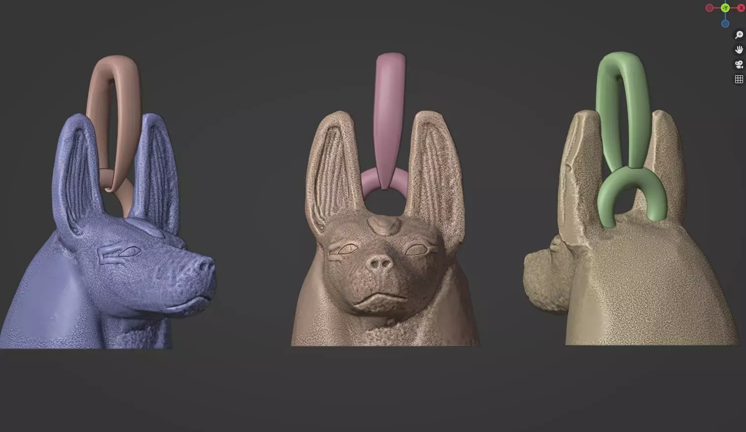 Lid of canopic jar pandent 3d print model 3D print model