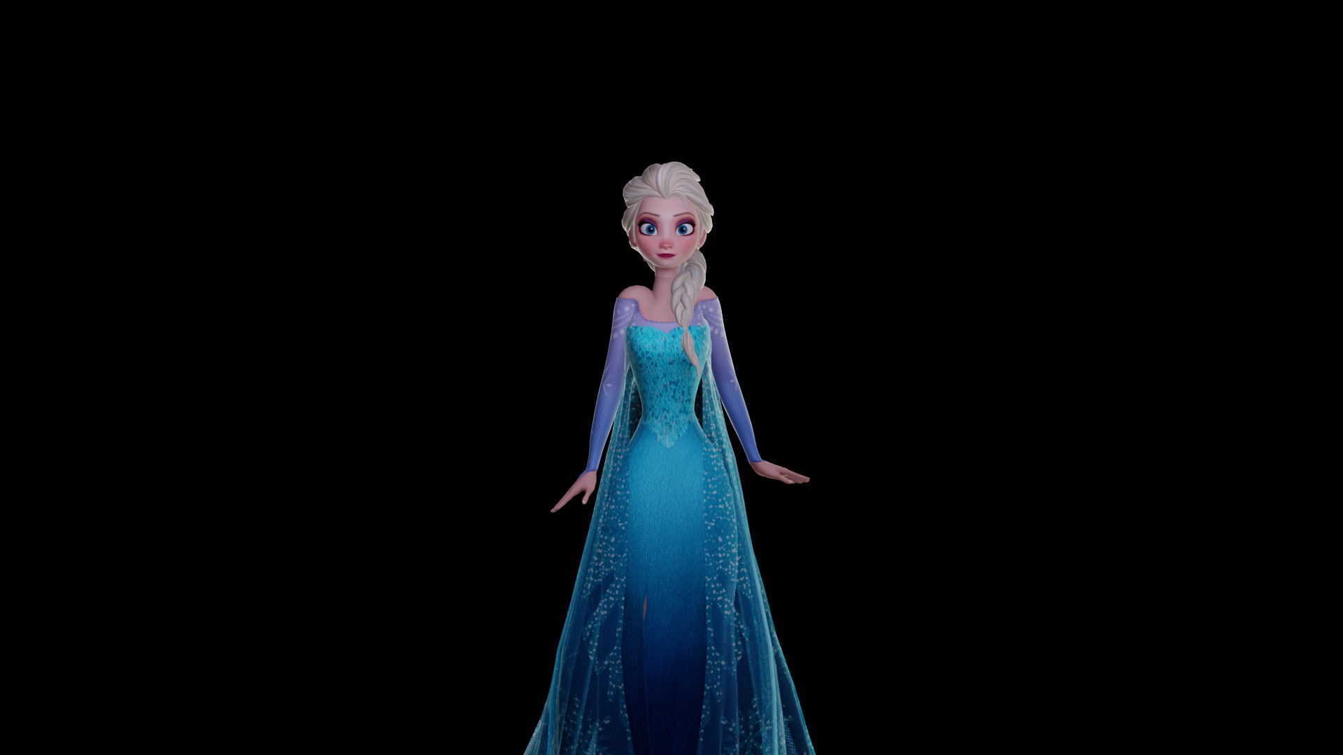 Elsa Frozen 3D Model Low-poly 3D model_4