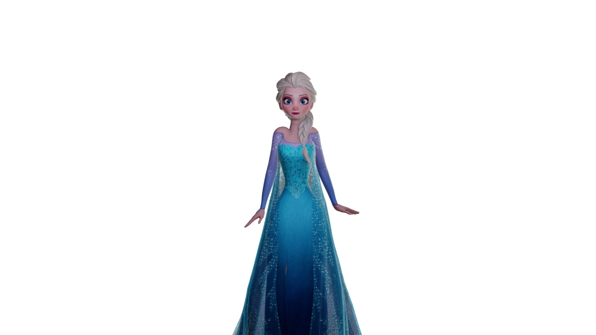 Elsa Frozen 3D Model Low-poly 3D model_3