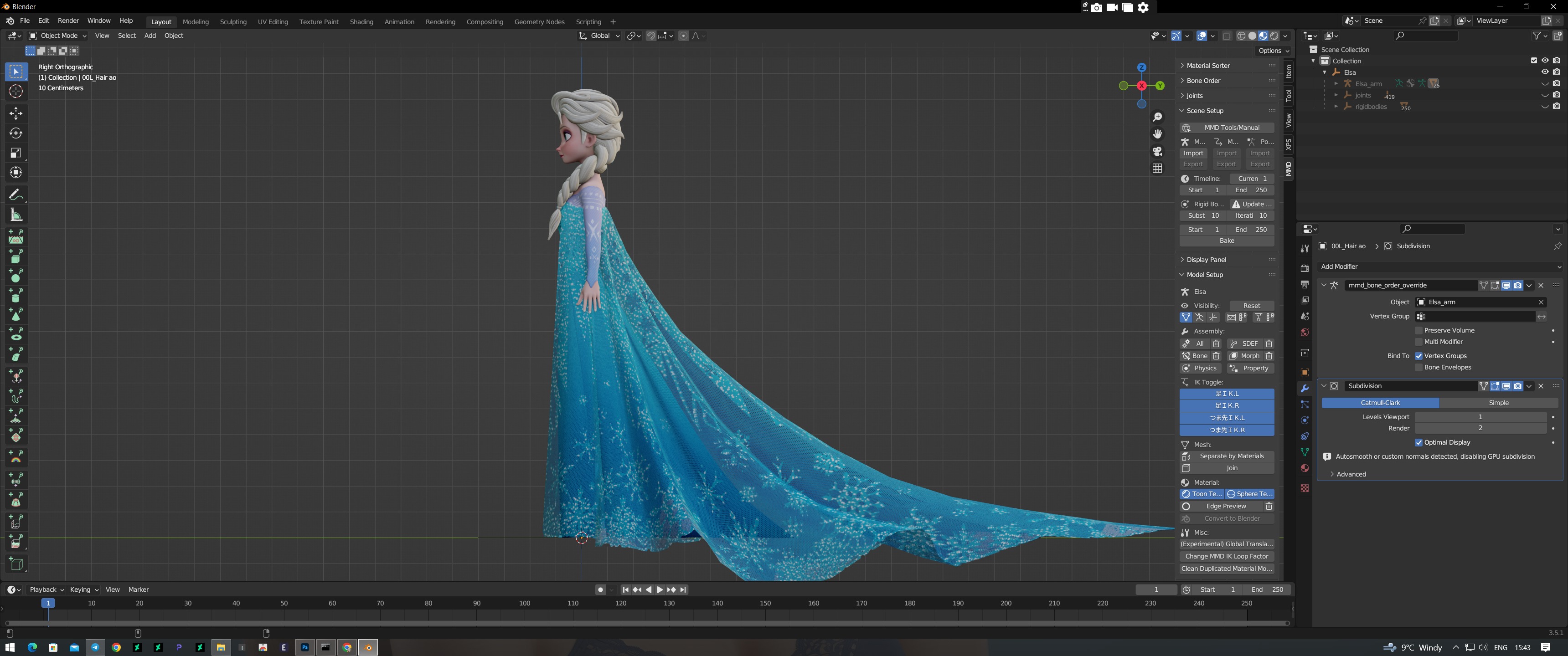 Elsa Frozen 3D Model Low-poly 3D model_14