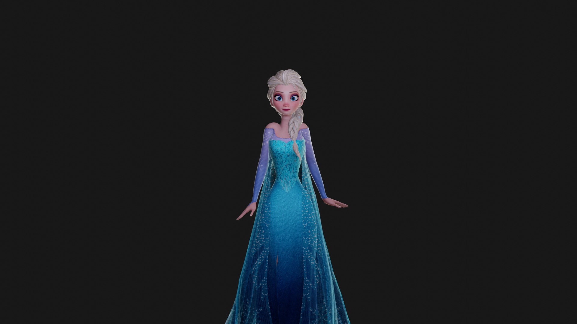 Elsa Frozen 3D Model Low-poly 3D model_2