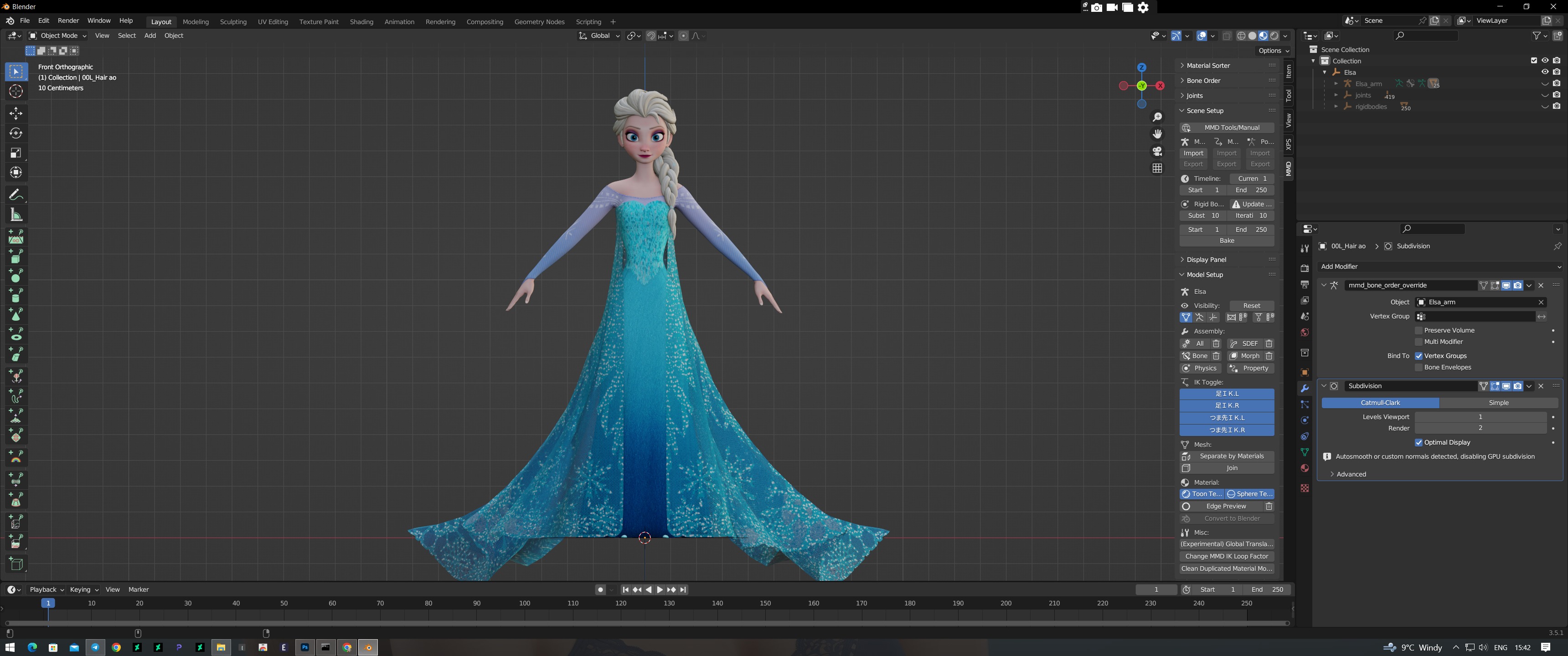 Elsa Frozen 3D Model Low-poly 3D model_15